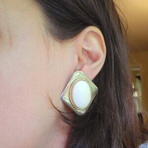 Vintage Modernist Chunky Stud Earrings